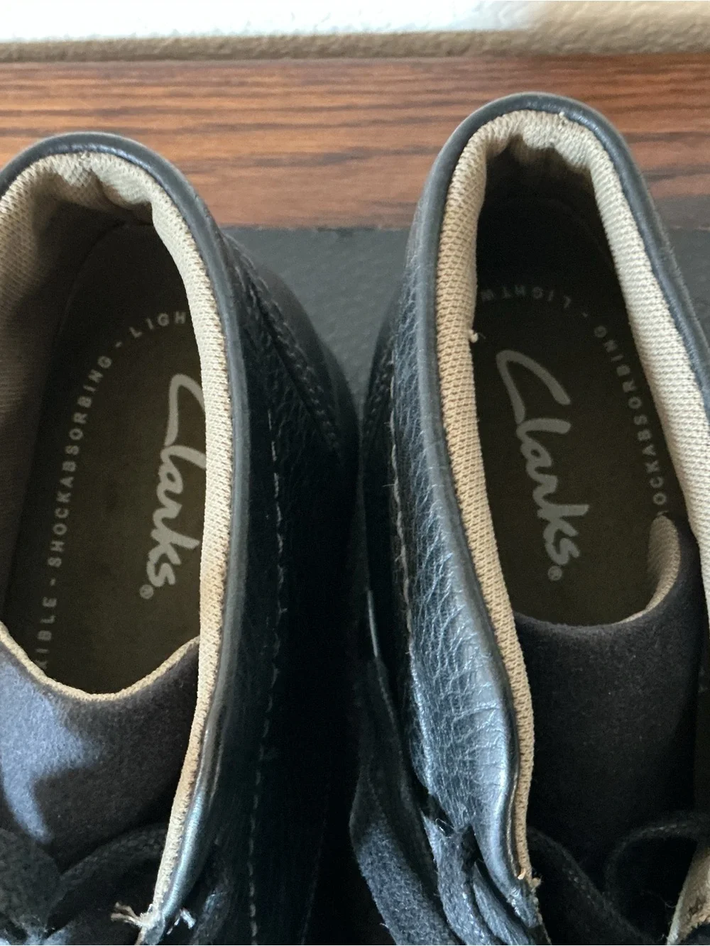 Clarks Men Senner Drive Black Pebbled Leather Light Weight Chukka Boot Size 10